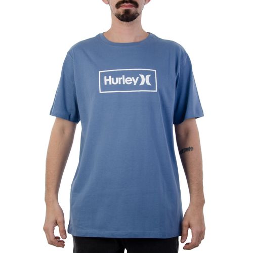 Camiseta Masculina Hurley Box Relevo AZUL-HYTS010926-  -1-